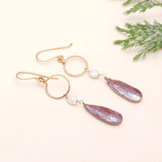 925 Silver Lepidocrocite Dangle Earrings