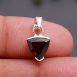 925 Silver Trillion Garnet Pendant