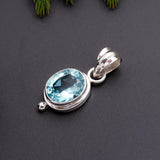 925 Silver Blue Topaz Pendant