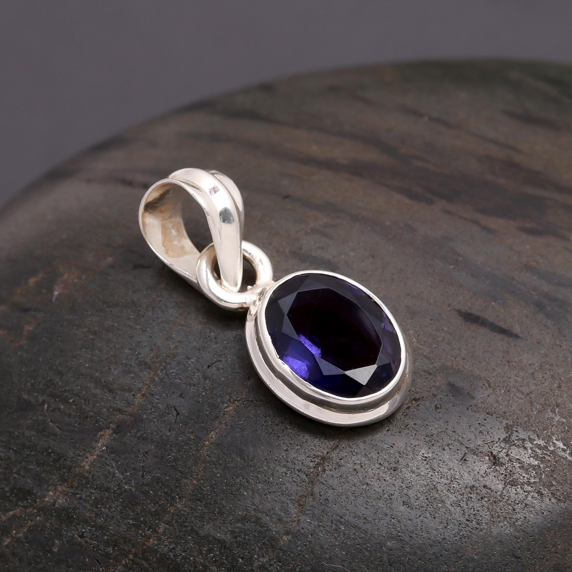925 Silver Iolite Pendant