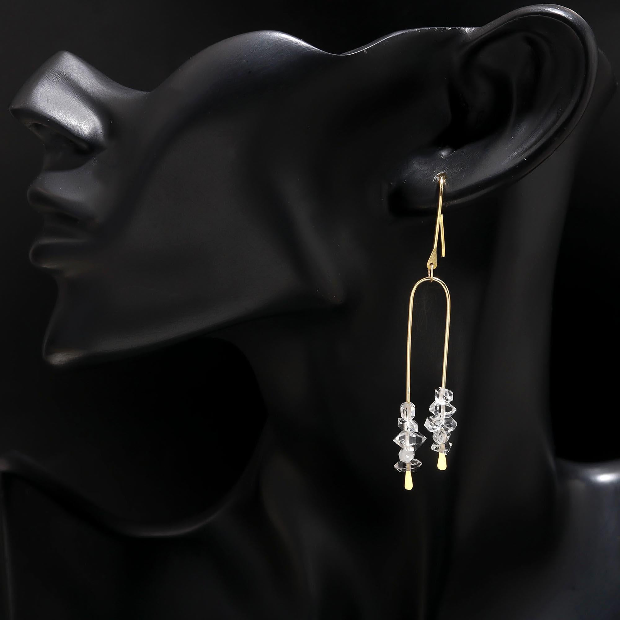 925 Silver Crystal Quartz Dangle Earrings