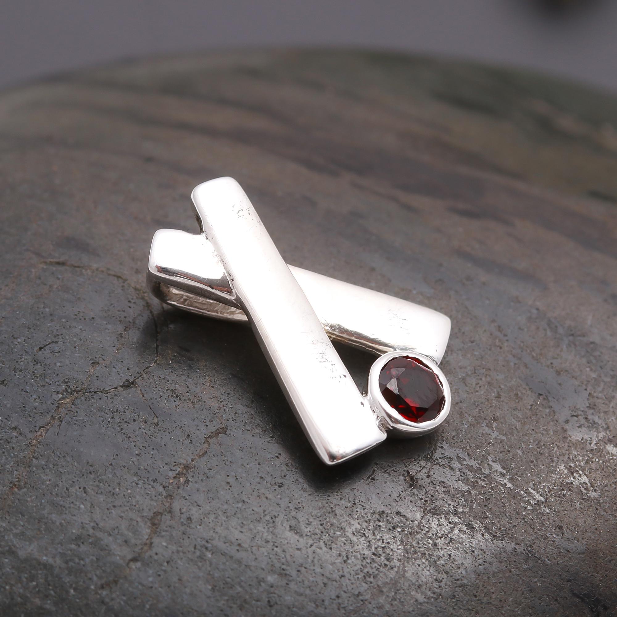 925 Silver Garnet Pendant
