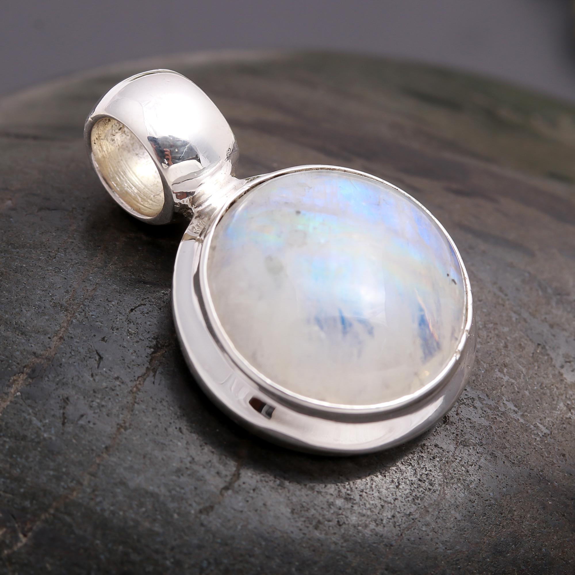 925 Silver Rainbow Moonstone Pendant