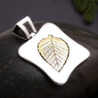 925 Silver Gold Plated Leaf Pendant