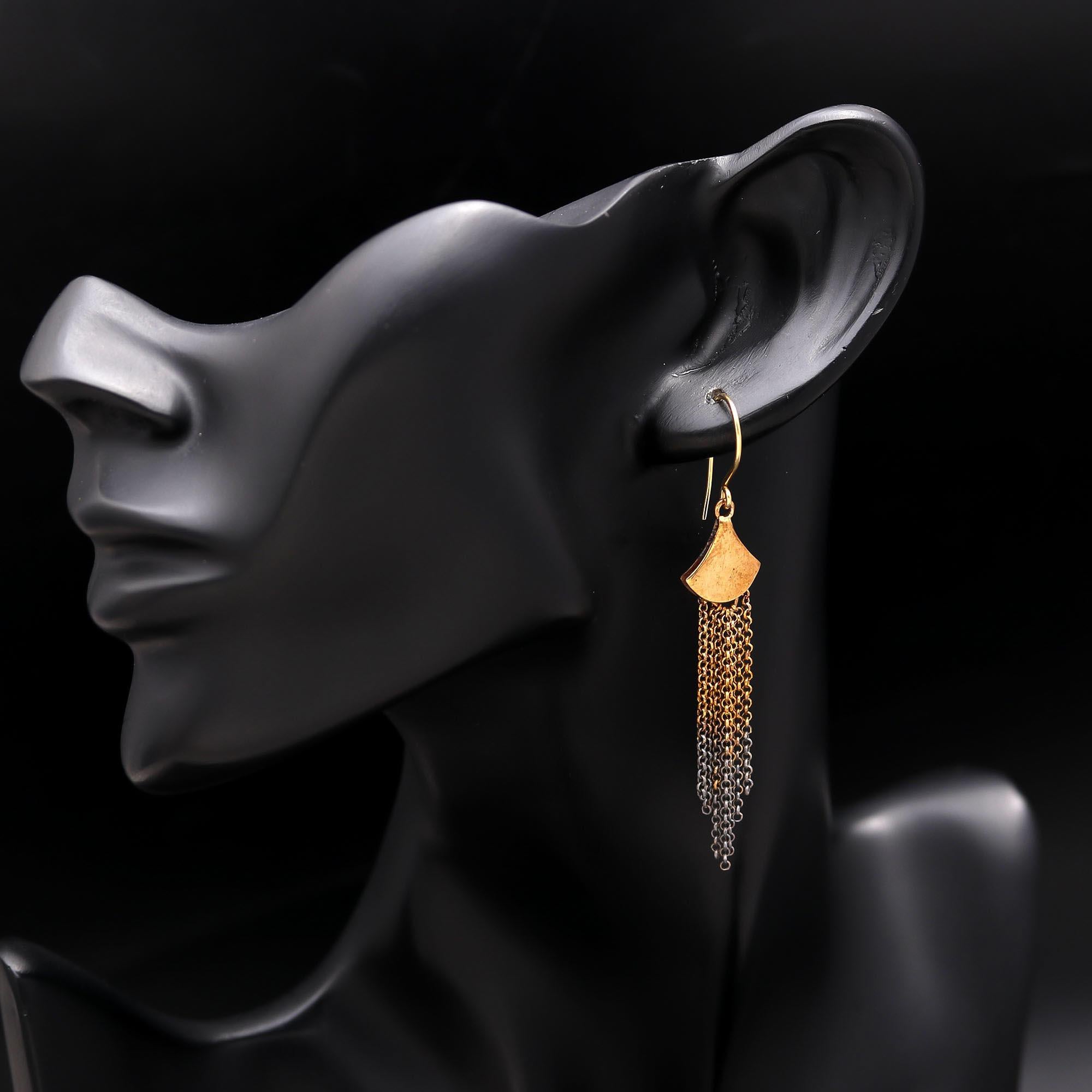 925 Silver Chain Tassel Dangle Earrings