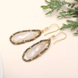 925 Silver Moonstone Dangle Earrings