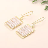 925 Silver Moonstone Beaded Dangle Earrings