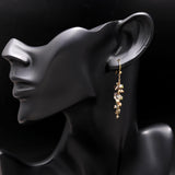 925 Silver Cluster Dangle Earrings