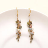 925 Silver Cluster Dangle Earrings