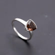 925 Silver Trillion Cut Garnet Ring