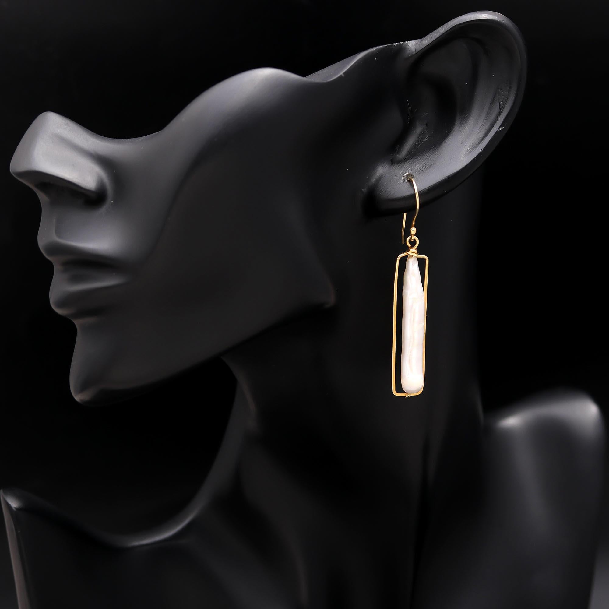 925 Silver Baroque Pearl Dangle Earrings