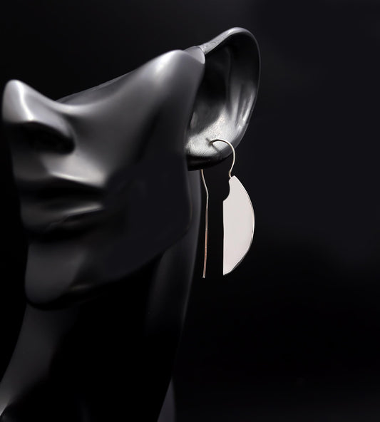 925 Silver Half-Moon Dangle Earrings