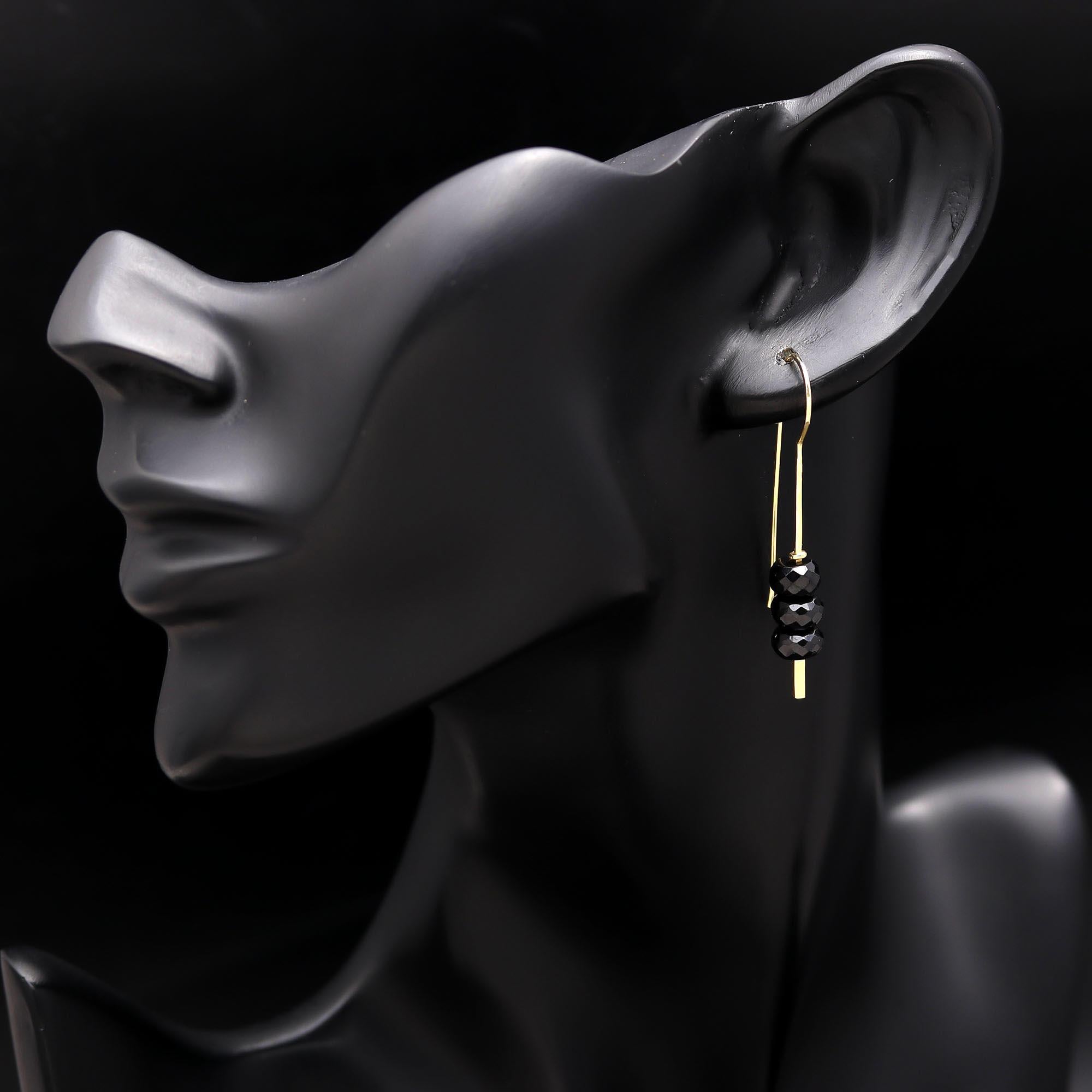 925 Silver Black Onyx Dangle Earrings
