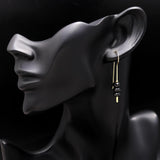 925 Silver Black Onyx Dangle Earrings