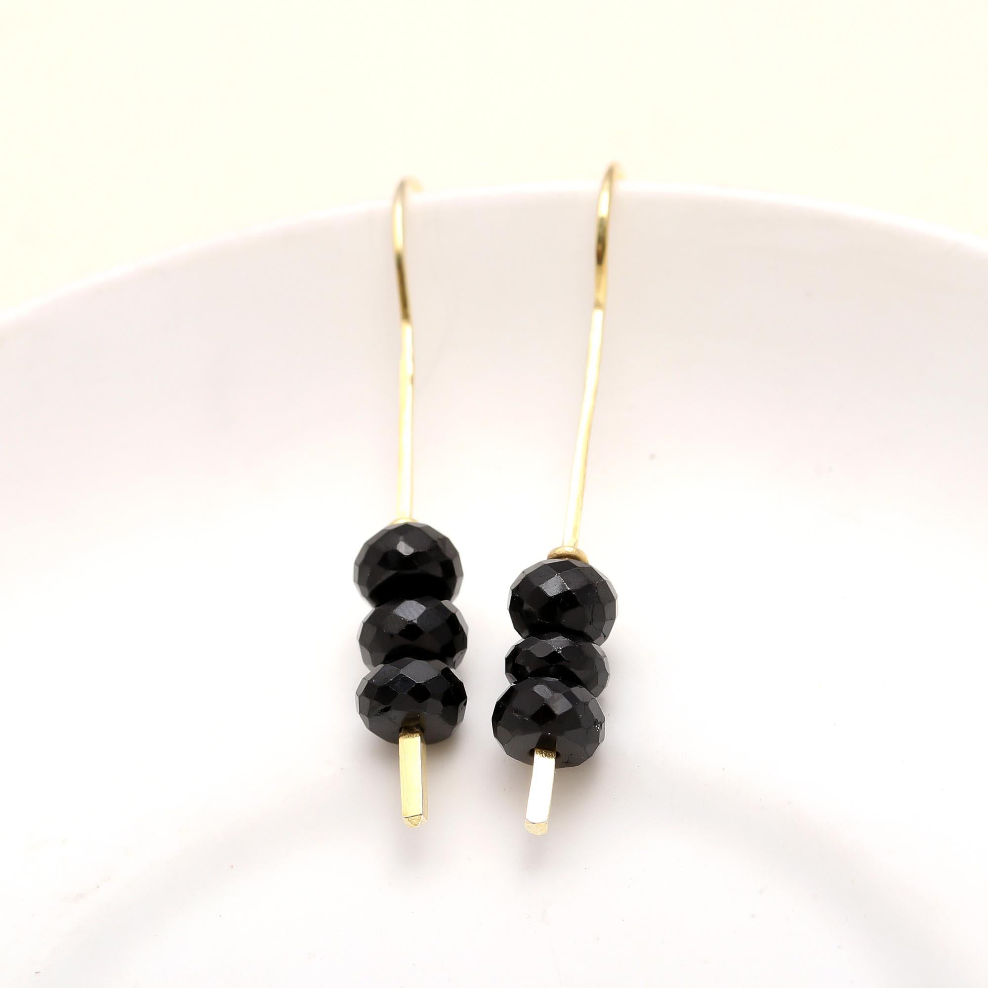 925 Silver Black Onyx Dangle Earrings