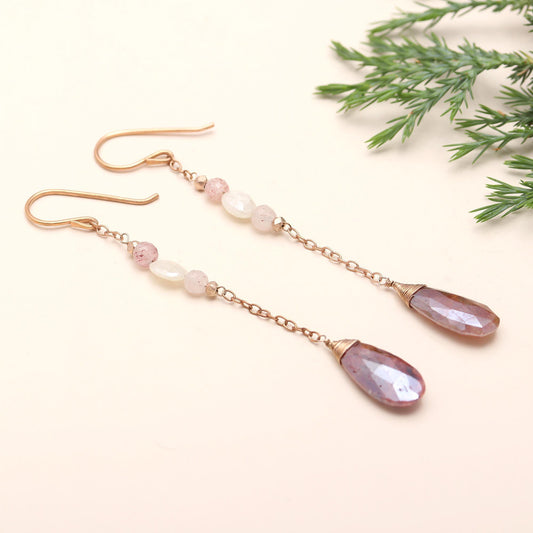 925 Silver Lepidocrocite Dangle Earrings