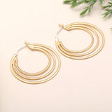 925 Silver Triple Hoop Earrings
