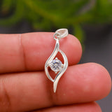 925 Silver Solitaire Twist Pendant