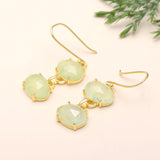 925 Silver Green Chalcedony Dangle Earrings