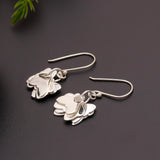 925 Silver Layered Petal Dangle Earrings