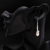 925 Silver Long Drop Pearl Earrings
