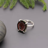 925 Silver Raw Slice Druzy Geode Ring