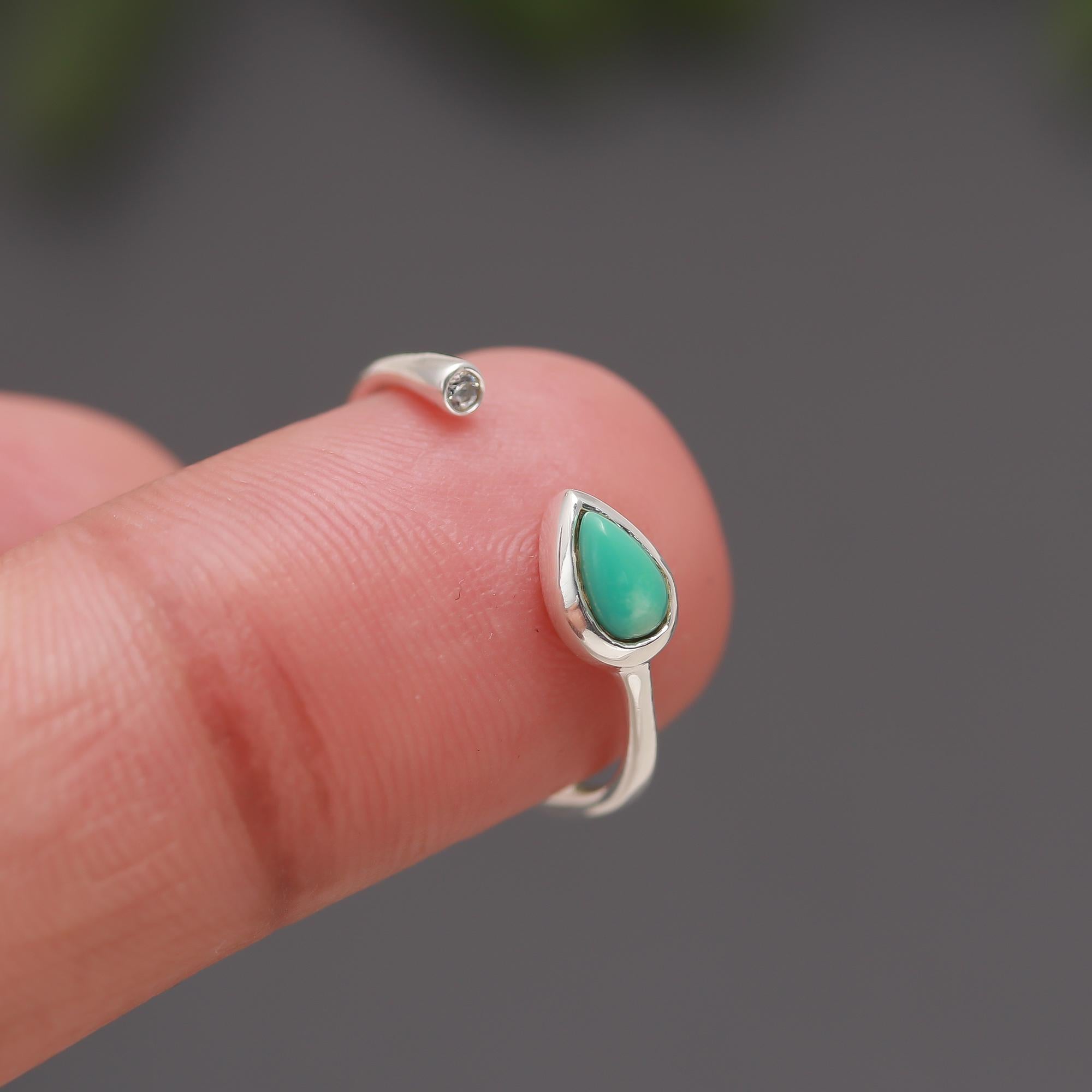 925 Silver Turquoise Open Band Ring