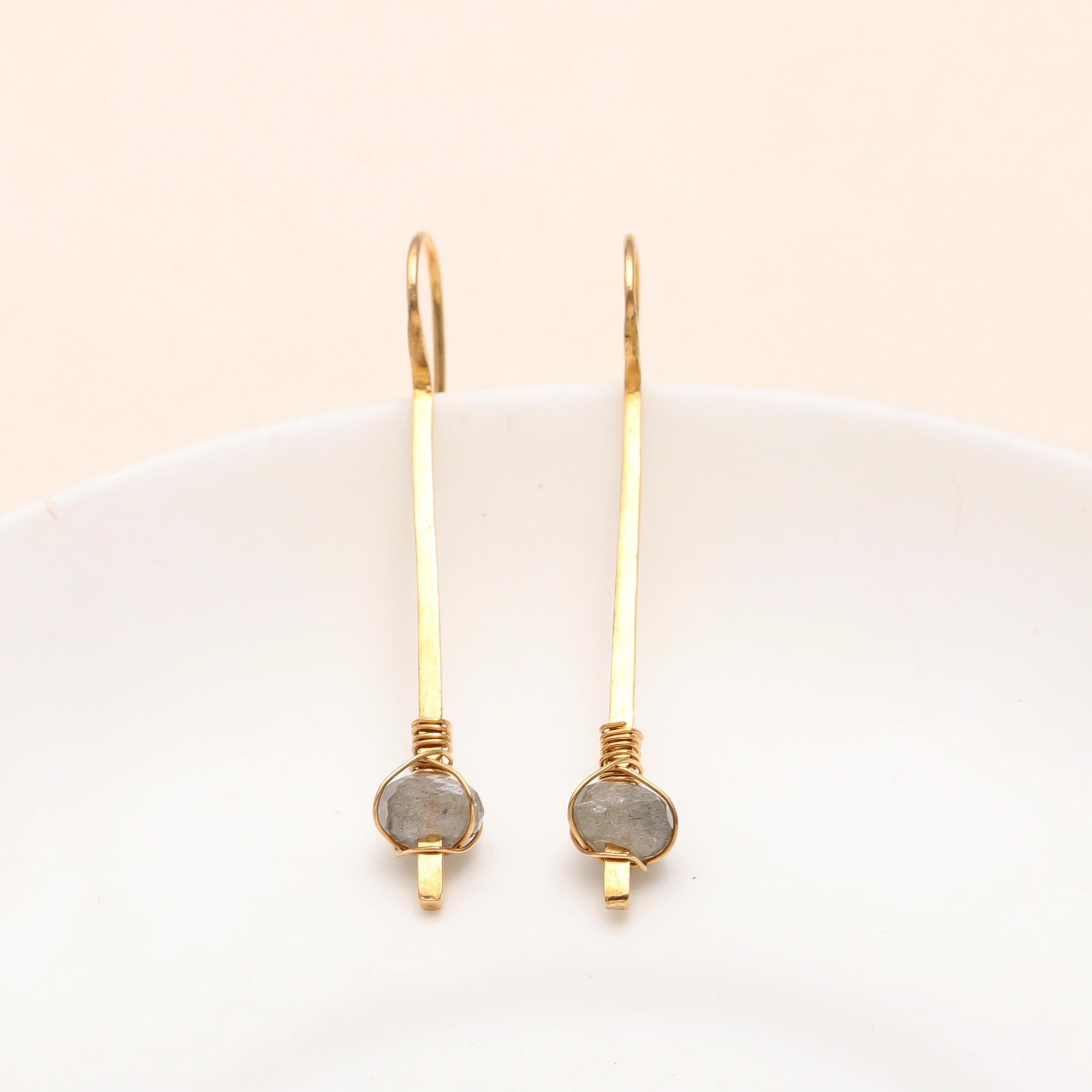 925 Silver Labradorite Dangle Earrings