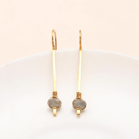 925 Silver Labradorite Dangle Earrings