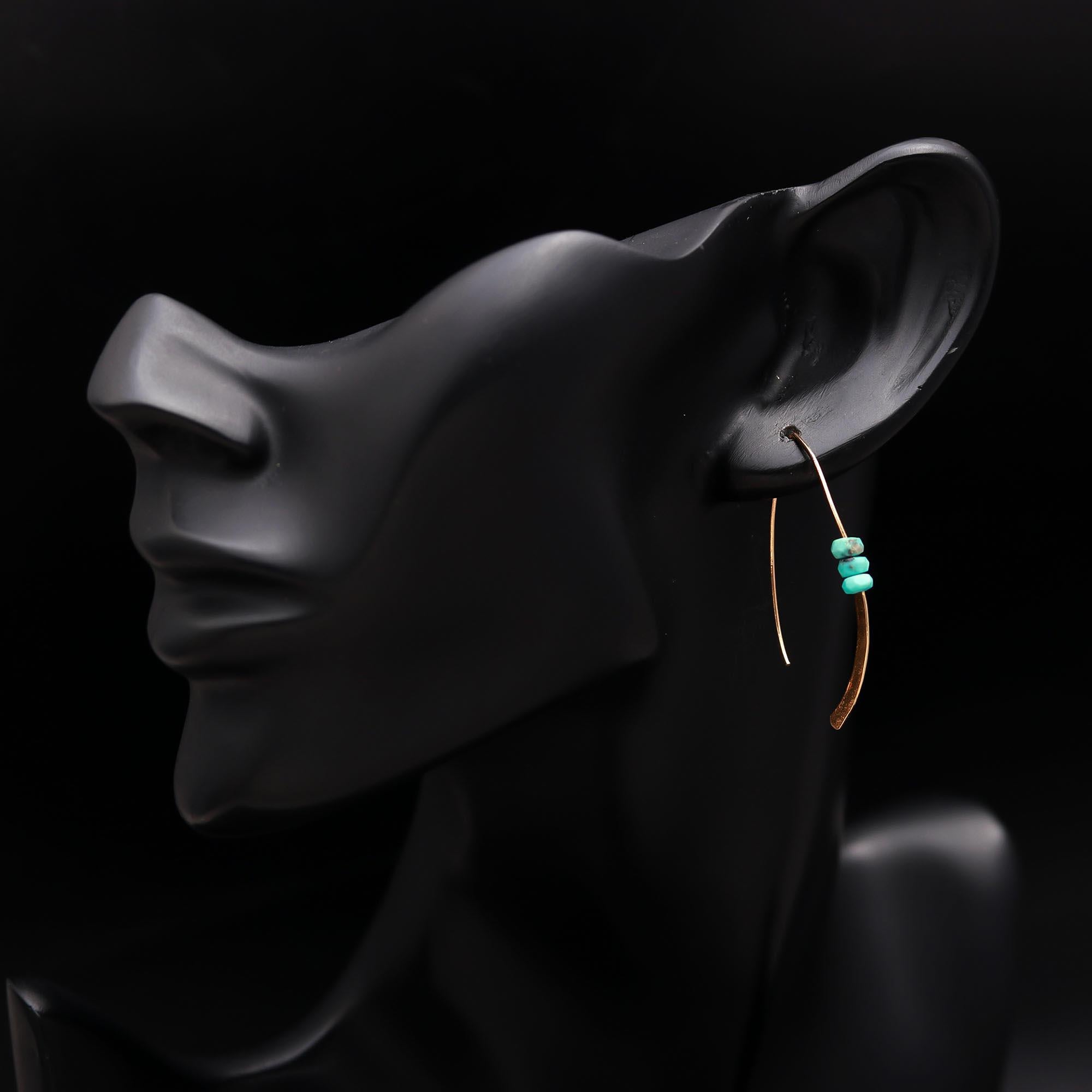 925 Silver Turquoise Bead Hook Earrings