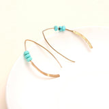925 Silver Turquoise Bead Hook Earrings