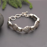 925 Silver Filigree Green Amethyst Bracelet