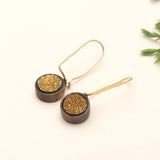 925 Silver Gold Druzy Dangle Earrings