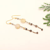 925 Silver Quartz Beaded Dangle Earrings