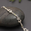 925 Silver Round Peridot Scroll Link Bracelet