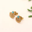 Brass Turquoise Stud Earrings