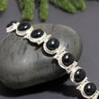 925 Silver Black Onyx Link Bracelet