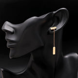 925 Silver Bar Chain Drop Earrings