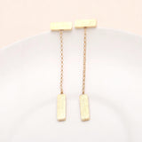925 Silver Bar Chain Drop Earrings