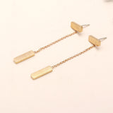 925 Silver Bar Chain Drop Earrings