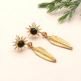 925 Silver Black Onyx Drop Earrings