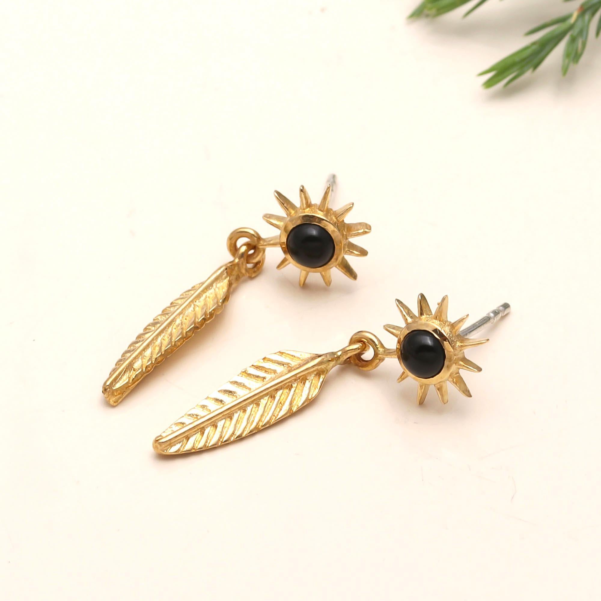 925 Silver Black Onyx Drop Earrings