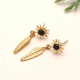 925 Silver Black Onyx Drop Earrings
