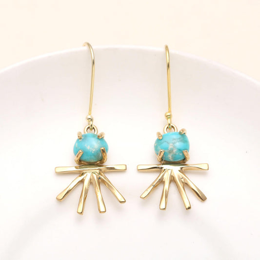 925 Silver Turquoise Dangle Earrings