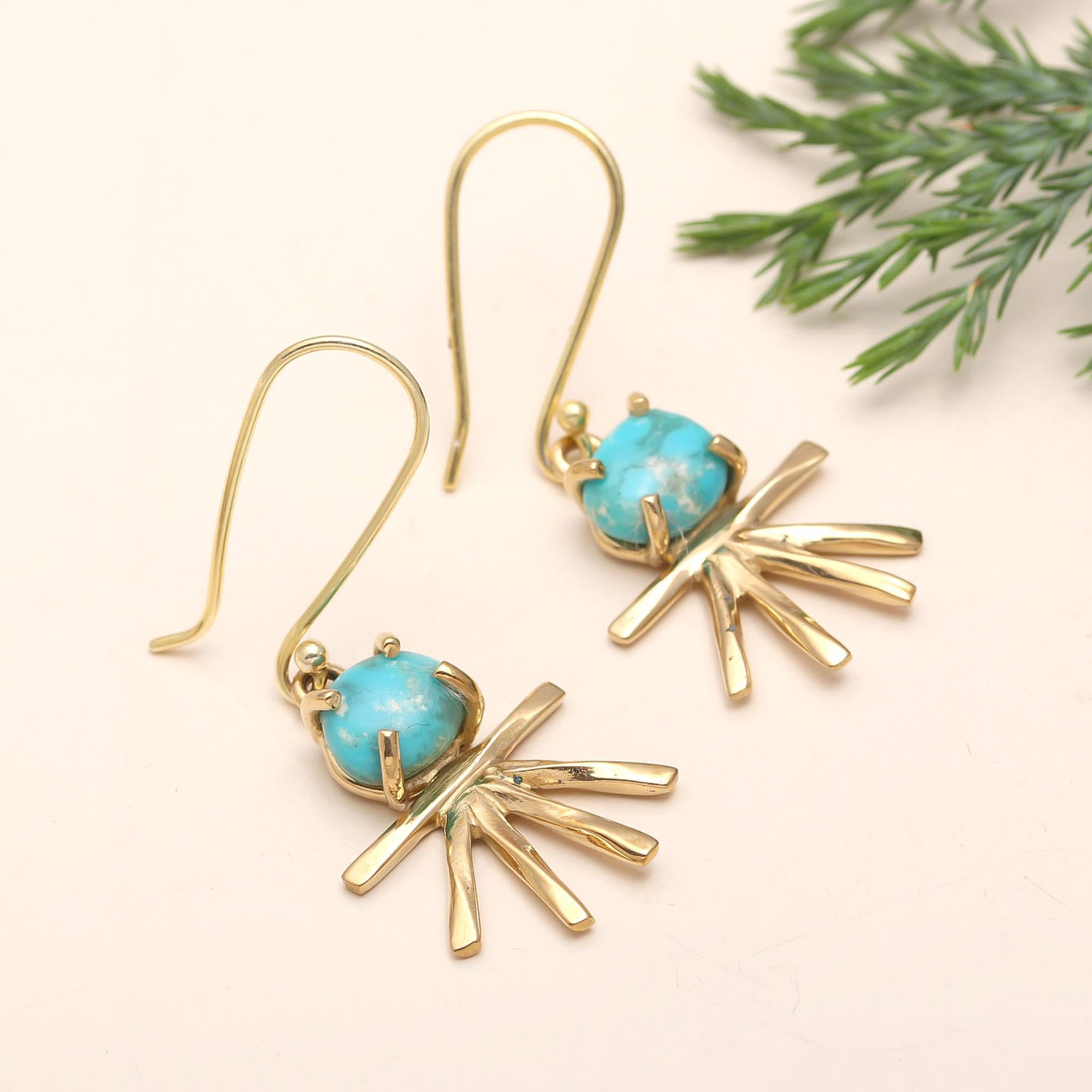 925 Silver Turquoise Dangle Earrings