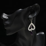 925 Silver Hammered Heart Dangle Earrings