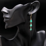 925 Silver Triple Turquoise Dangle Earrings