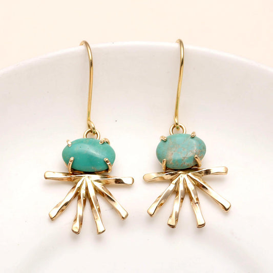 925 Silver Turquoise Dangle Earrings