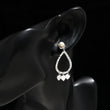 925 Silver Pearl and Heart Charm Drop Earrings