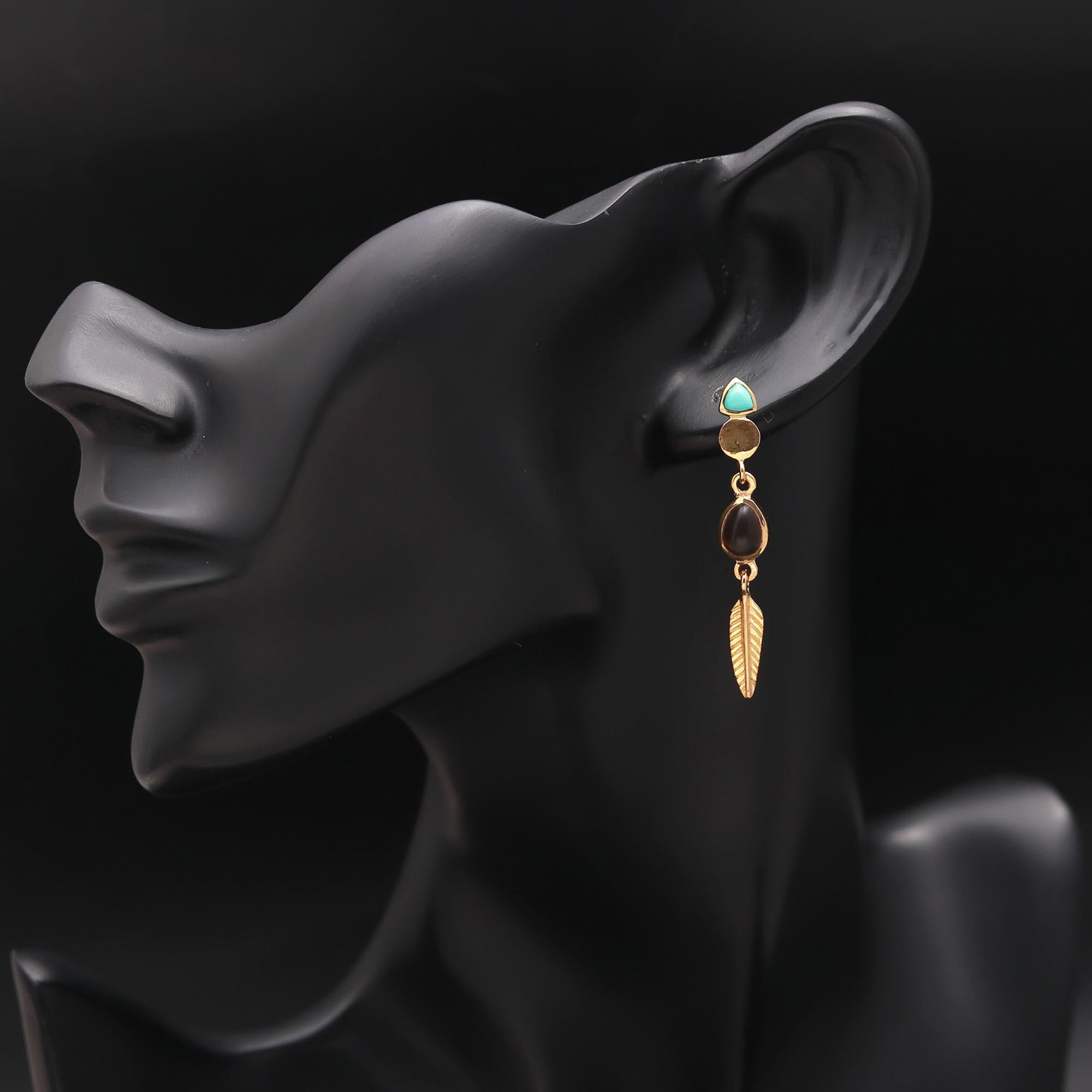 925 Silver Leaf Drop Earrings